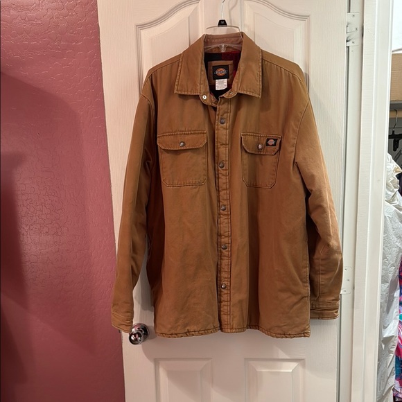 Dickies Brown Lightweight Shirt Jacket Relaxed Fit